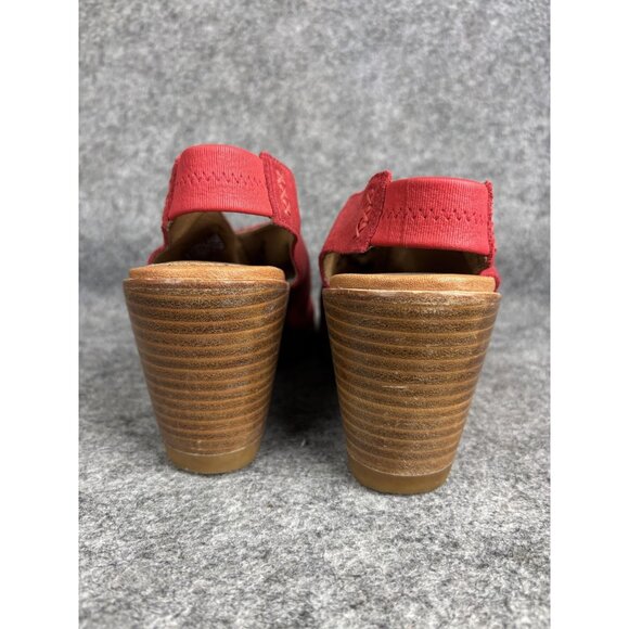 Sorel Joanie II Slingback Wedge Sandals Womens Size 9.5 Red Suede Shoes Open Toe - Picture 6 of 9